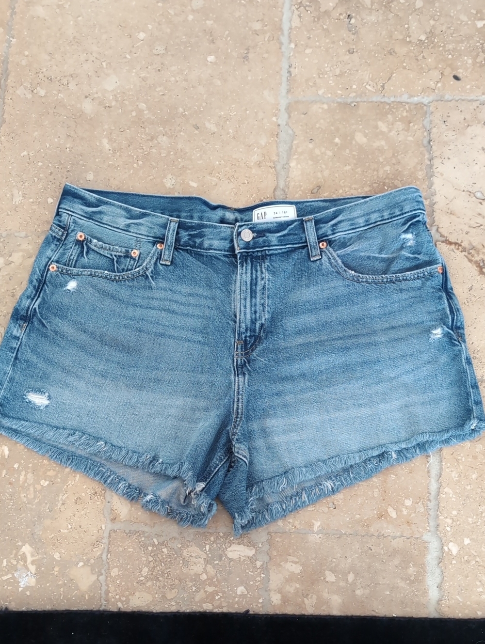GAP Distressed Light Blue Denim Cutoff Shorts